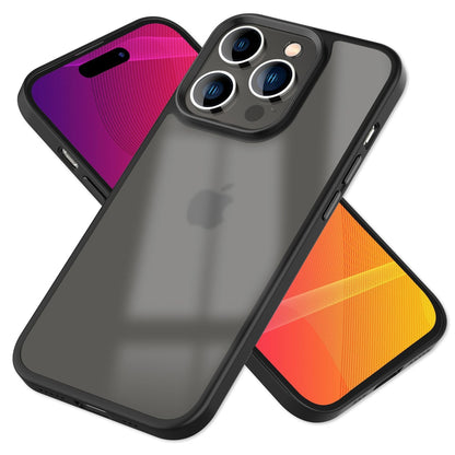 NALIA Matte Hülle für iPhone 14 Pro – Kein Vergilben & Anti-Fingerabdruck – SUMMIT (Semi-Transparent & Schwarzer Rahmen) – Marke aus Berlin