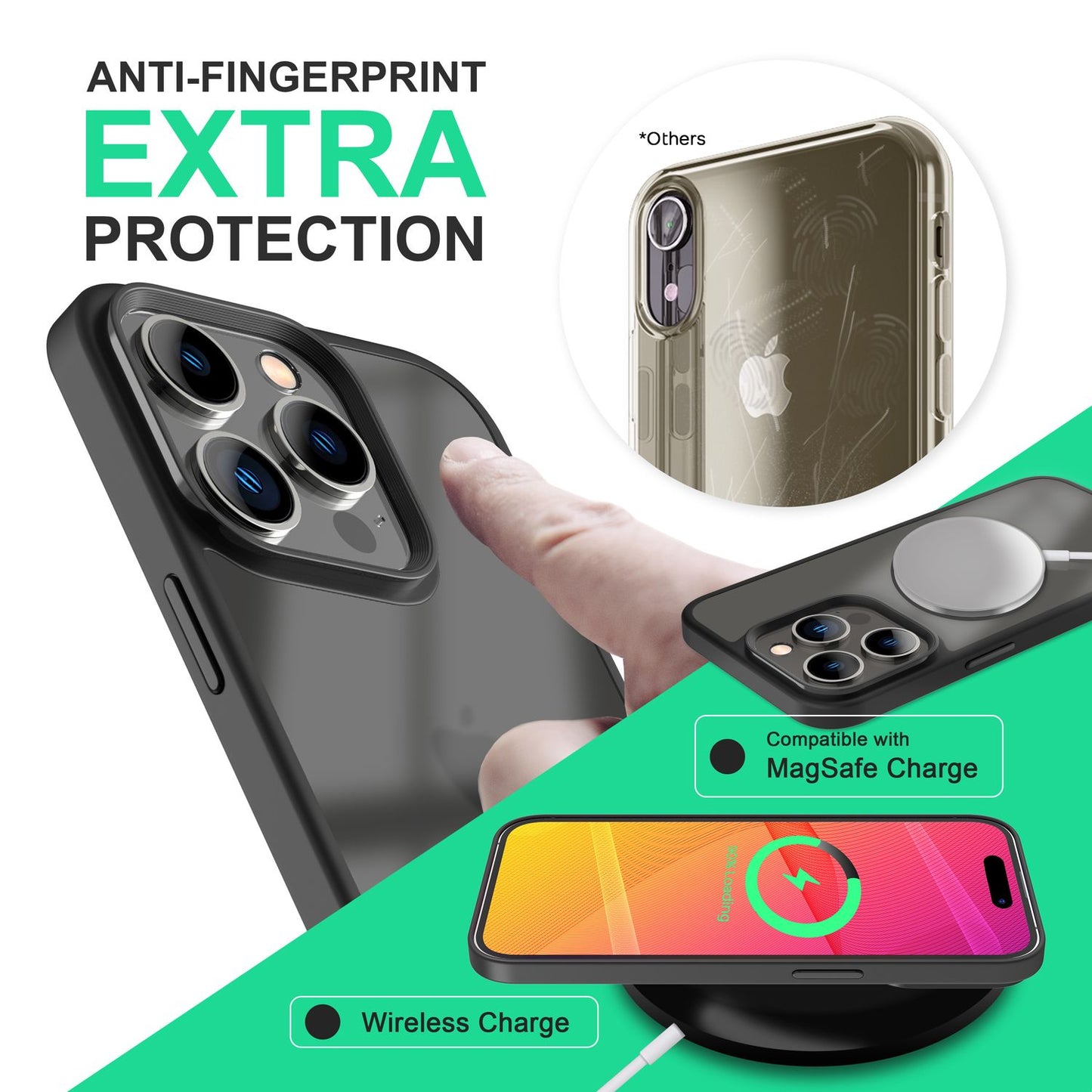 Hybrid Hülle für iPhone 14 Pro Max - Matt Cover Hard Case Silikon Schutz Rahmen