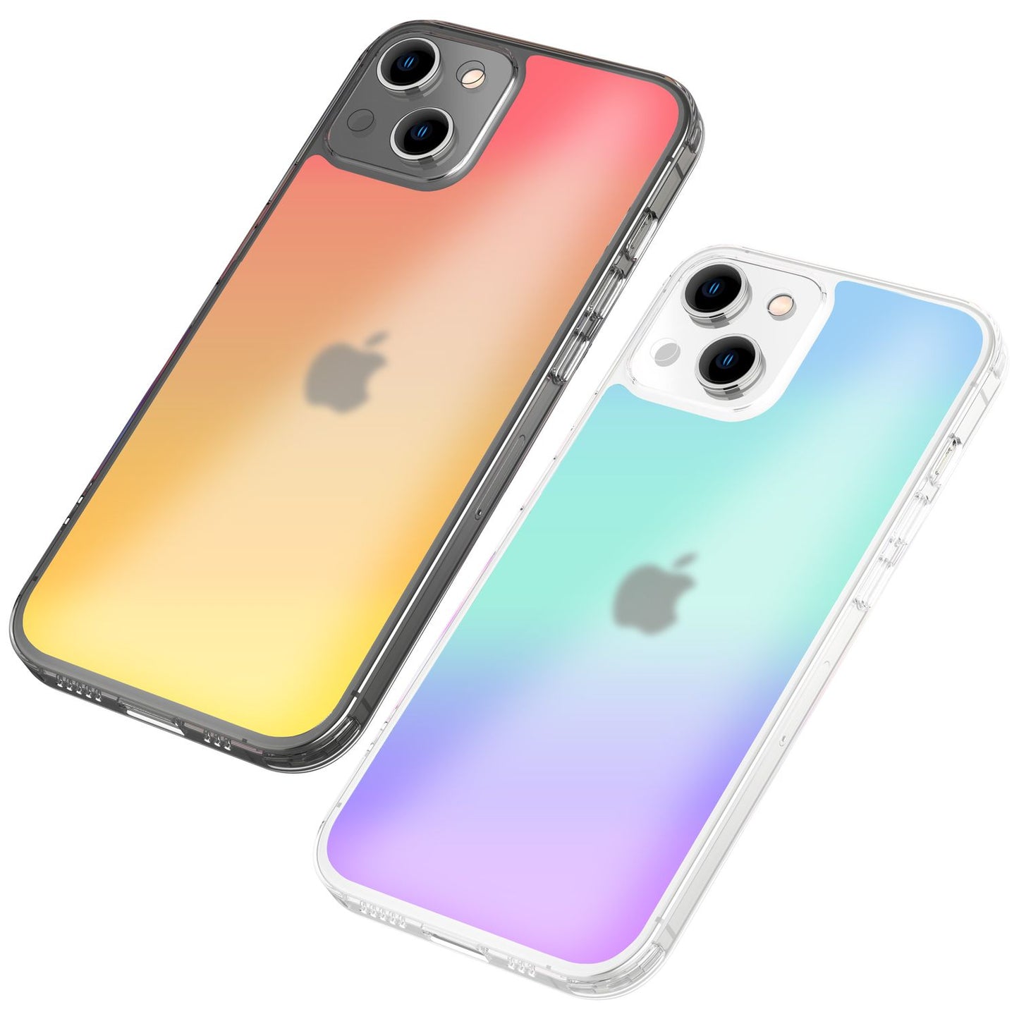 NALIA Farb-Wechsel Handyhülle kompatibel mit iPhone 14 Hülle, Durchscheinend Farbspiel Glänzend Anti-Gelb Kratzfest, Robuste Harte Rückseite & Silikon-Rahmen, Kamera-Schutz Staubschutz