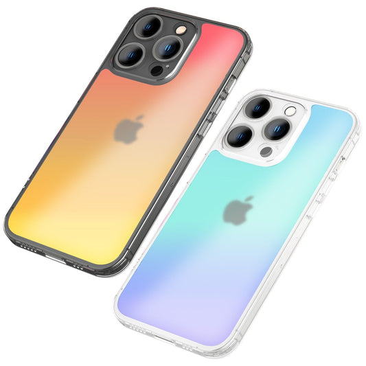 NALIA Farb-Wechsel Handyhülle kompatibel mit iPhone 14 Pro Max Hülle, Durchscheinend Farbspiel Glänzend Anti-Gelb Kratzfest, Robuste Rückseite & Silikon-Rand, Kamera-Schutz Staubschutz