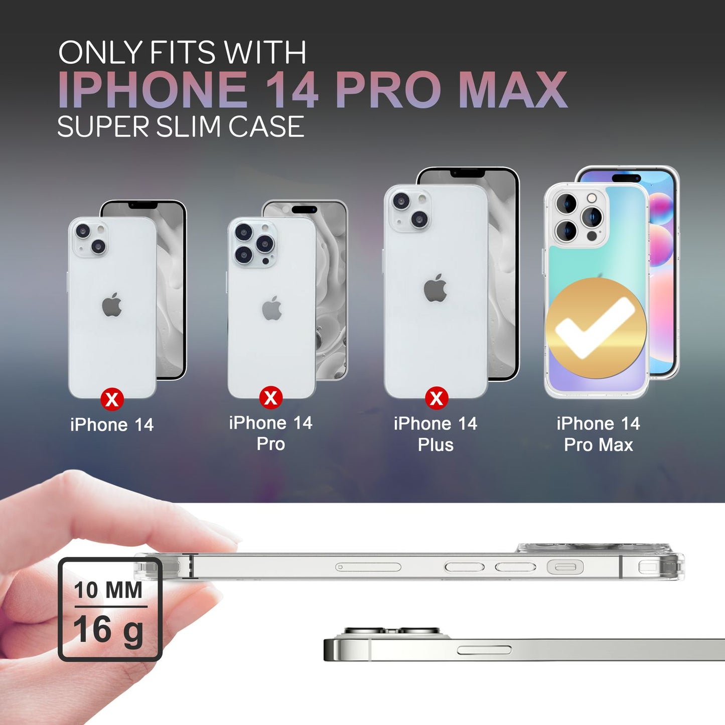 Farbwechsel Hülle für iPhone 14 Pro Max - Durchscheinend Farbspiel Hard Cover