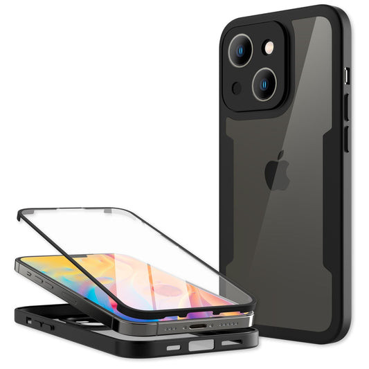 NALIA 360° Hülle für iPhone 14 – Vergilbungsfrei & Rutschfester Matt-Rahmen – SURROUND (Full-Body Case mit Kameraschutz) – Marke aus Berlin