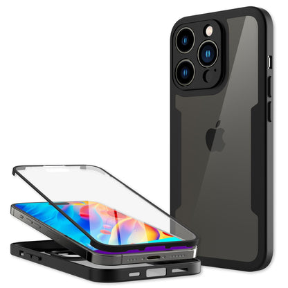 NALIA 360° Hülle für iPhone 14 Pro Max – Vergilbungsfrei & Rutschfester Matt-Rahmen – SURROUND (Full-Body Case mit Kameraschutz) – Marke aus Berlin