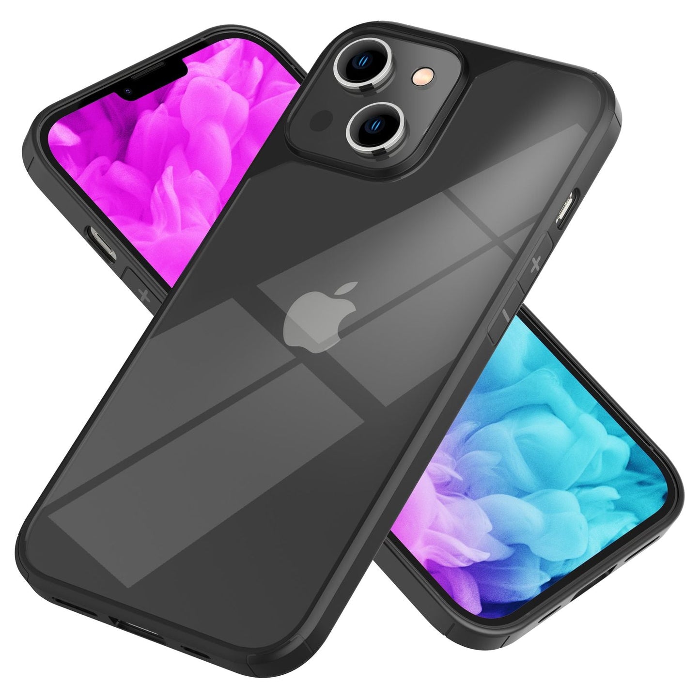 NALIA Handyhülle für iPhone 14 – Transparentes Hardcase & Schwarzer Bumper – PROVA (Vergilbungsfrei & Stoßfest) – Marke aus Berlin