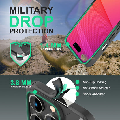 NALIA Handyhülle für iPhone 14 Pro Max – Transparentes Hardcase & Schwarzer Bumper – PROVA (Vergilbungsfrei & Stoßfest) – Marke aus Berlin