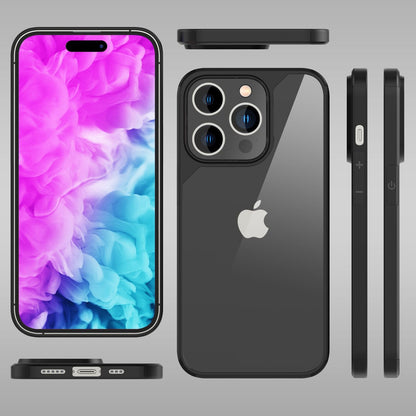 NALIA Handyhülle für iPhone 14 Pro Max – Transparentes Hardcase & Schwarzer Bumper – PROVA (Vergilbungsfrei & Stoßfest) – Marke aus Berlin