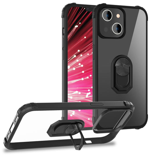 NALIA Ringhülle für iPhone 14 Plus – Für Magnethalter & 360° Stand – VAULT (Kristallklare Rückseite & Stoßfester Silikon-Rahmen) – Marke aus Berlin