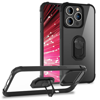 NALIA Ringhülle für iPhone 14 Pro – Für Magnethalter & 360° Stand – VAULT (Kristallklare Rückseite & Stoßfester Silikon-Rahmen) – Marke aus Berlin