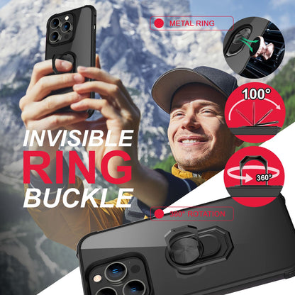 NALIA Ringhülle für iPhone 14 Pro – Für Magnethalter & 360° Stand – VAULT (Kristallklare Rückseite & Stoßfester Silikon-Rahmen) – Marke aus Berlin