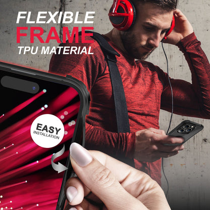 NALIA Ringhülle für iPhone 14 Pro – Für Magnethalter & 360° Stand – VAULT (Kristallklare Rückseite & Stoßfester Silikon-Rahmen) – Marke aus Berlin