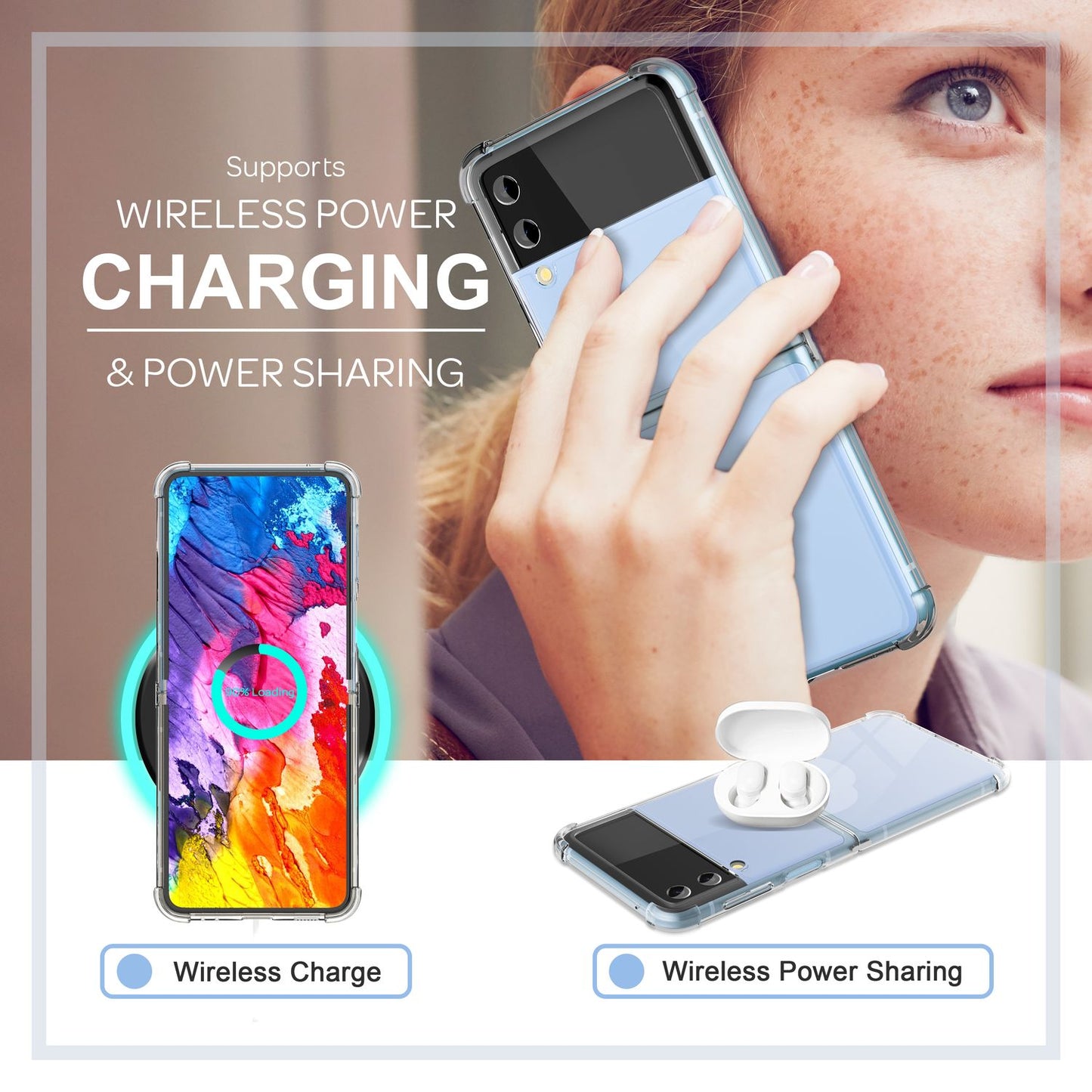 NALIA Klare Einteilige Schutzhülle kompatibel mit Samsung Galaxy Z Flip4 Hülle, Transparent Anti-Gelb Kratzfest Aufprall-Schutz, Harte Rückseite & Verstärkter Silikon-Rahmen, Durchsichtige Handyhülle
