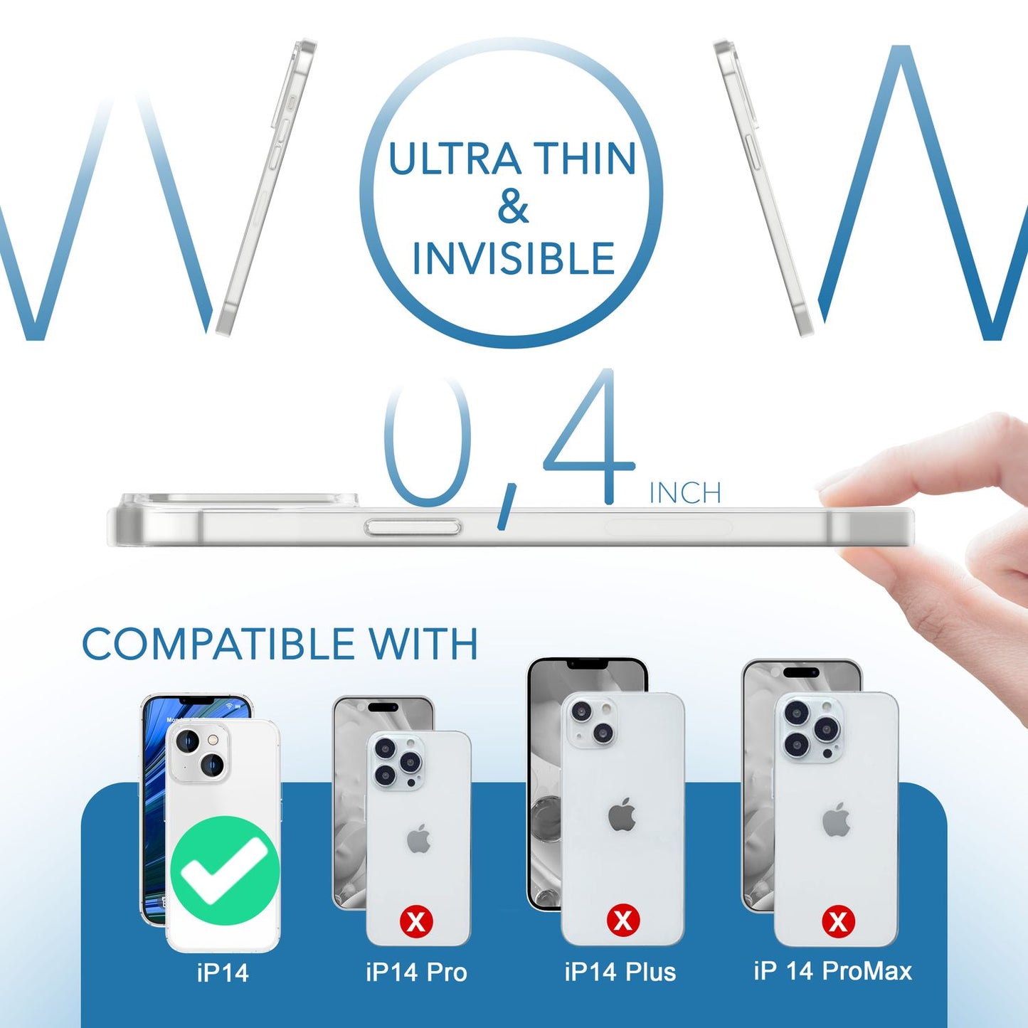 NALIA Ultra Slim Hardcase für iPhone 14 – Matt-Transparent & 0.3mm Dünn – PHANTOM (Hauchdünnes Cover & Kamera-Vollschutz) – Marke aus Berlin