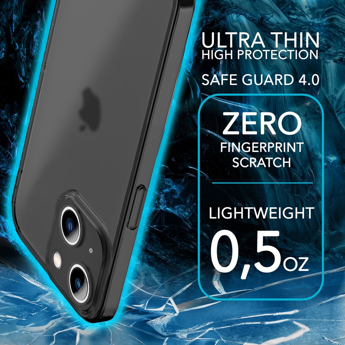 NALIA Ultra Slim Hardcase für iPhone 14 Plus – Matt-Transparent & 0.3mm Dünn – PHANTOM (Hauchdünnes Cover & Kamera-Vollschutz) – Marke aus Berlin