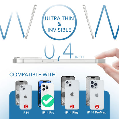 NALIA Ultra Slim Hardcase für iPhone 14 Pro – Matt-Transparent & 0.3mm Dünn – PHANTOM (Hauchdünnes Cover & Kamera-Vollschutz) – Marke aus Berlin