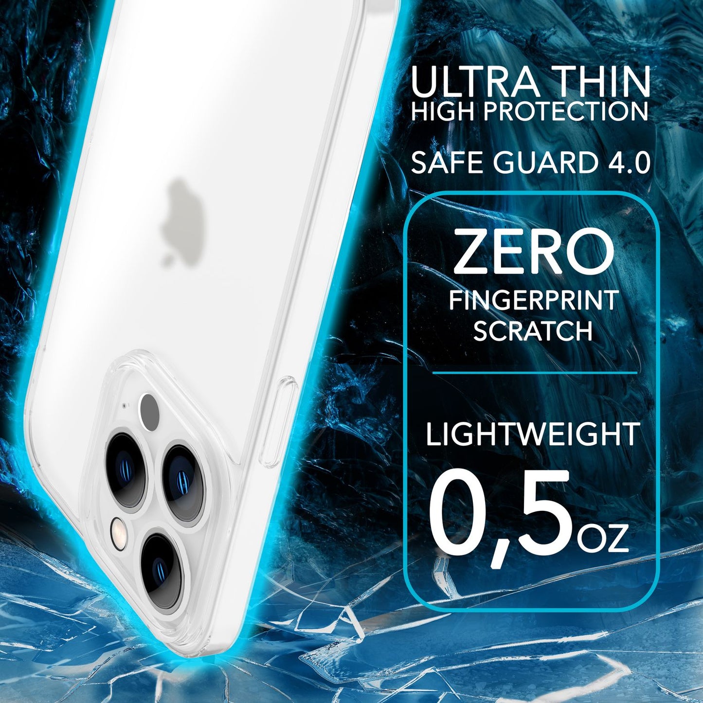 NALIA Ultra Slim Hardcase für iPhone 14 Pro Max – Matt-Transparent & 0.3mm Dünn – PHANTOM (Hauchdünnes Cover & Kamera-Vollschutz) – Marke aus Berlin