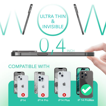 NALIA Ultra Slim Hardcase für iPhone 14 Pro Max – Matt-Transparent & 0.3mm Dünn – PHANTOM (Hauchdünnes Cover & Kamera-Vollschutz) – Marke aus Berlin