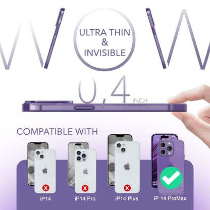 NALIA Ultra Slim Hardcase für iPhone 14 Pro Max – Matt-Transparent & 0.3mm Dünn – PHANTOM (Hauchdünnes Cover & Kamera-Vollschutz) – Marke aus Berlin