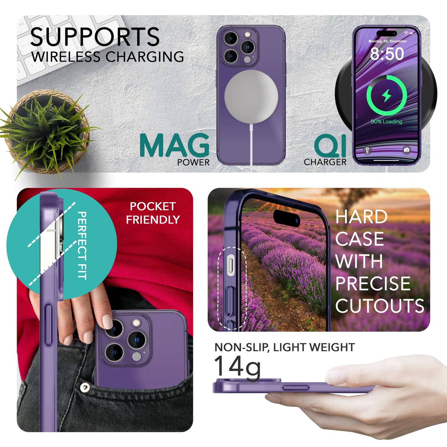 NALIA Ultra Slim Hardcase für iPhone 14 Pro Max – Matt-Transparent & 0.3mm Dünn – PHANTOM (Hauchdünnes Cover & Kamera-Vollschutz) – Marke aus Berlin