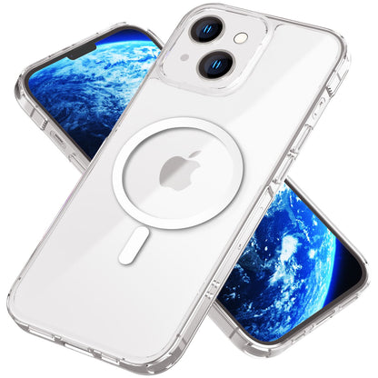 NALIA Transparentes Magnet Case für iPhone 14 – MagPower System (MagSafe kompatibel) – LUMEX (Edle Glas-Optik, aber unzerbrechlich) – Marke aus Berlin