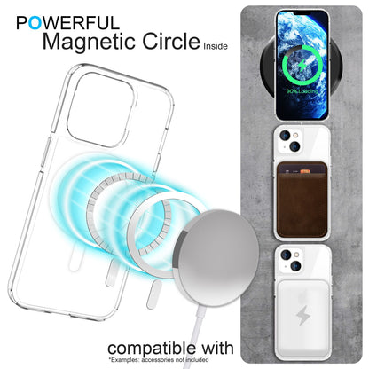 NALIA Transparentes Magnet Case für iPhone 14 – MagPower System (MagSafe kompatibel) – LUMEX (Edle Glas-Optik, aber unzerbrechlich) – Marke aus Berlin