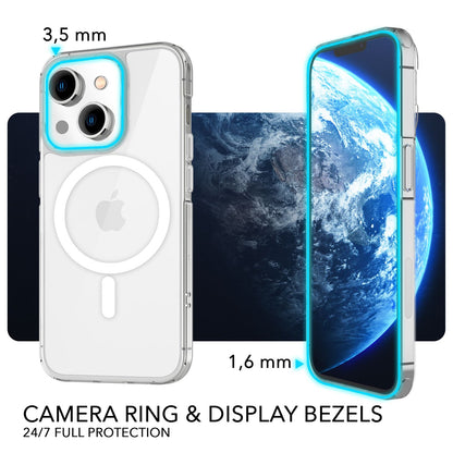 NALIA Transparentes Magnet Case für iPhone 14 – MagPower System (MagSafe kompatibel) – LUMEX (Edle Glas-Optik, aber unzerbrechlich) – Marke aus Berlin
