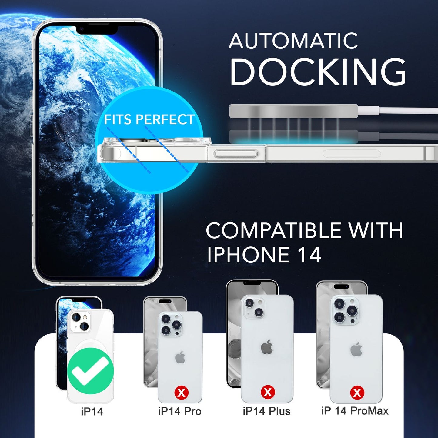 NALIA Transparentes Magnet Case für iPhone 14 – MagPower System (MagSafe kompatibel) – LUMEX (Edle Glas-Optik, aber unzerbrechlich) – Marke aus Berlin