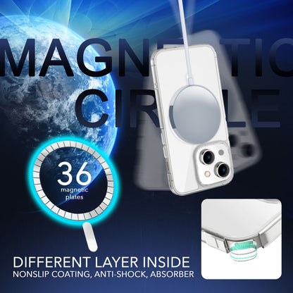 NALIA Transparentes Magnet Case für iPhone 14 – MagPower System (MagSafe kompatibel) – LUMEX (Edle Glas-Optik, aber unzerbrechlich) – Marke aus Berlin