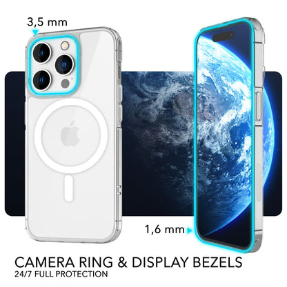 NALIA Transparentes Magnet Case für iPhone 14 Pro Max – MagPower System (MagSafe kompatibel) – LUMEX (Edle Glas-Optik, aber unzerbrechlich) – Marke aus Berlin
