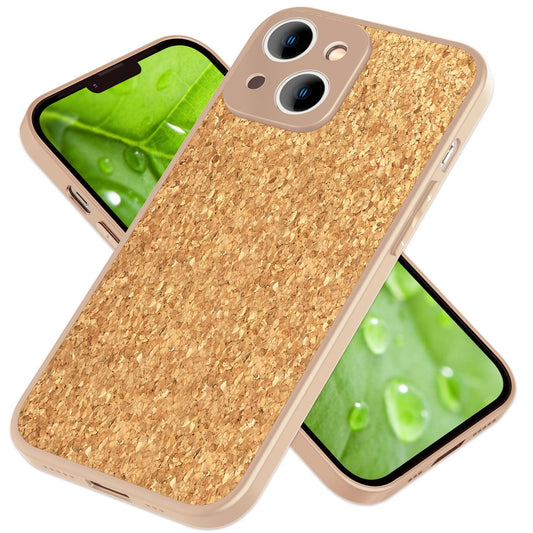 NALIA Schutzhülle mit Echt-Kork kompatibel mit iPhone 14 Hülle, Natur-Kork Hellbraun Anti-Gelb Rutschfest Anti-Fingerabdruck, Harte Rückseite & Mattierter Silikon-Rand, Robuste Stoßfeste Handyhülle