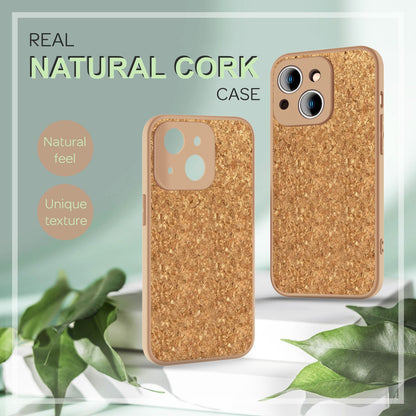NALIA Schutzhülle mit Echt-Kork kompatibel mit iPhone 14 Plus Hülle, Natur-Kork Hellbraun Anti-Gelb Rutschfest Anti-Fingerabdruck, Harte Rückseite & Mattierter Silikon-Rand, Robuste Handyhülle Cover