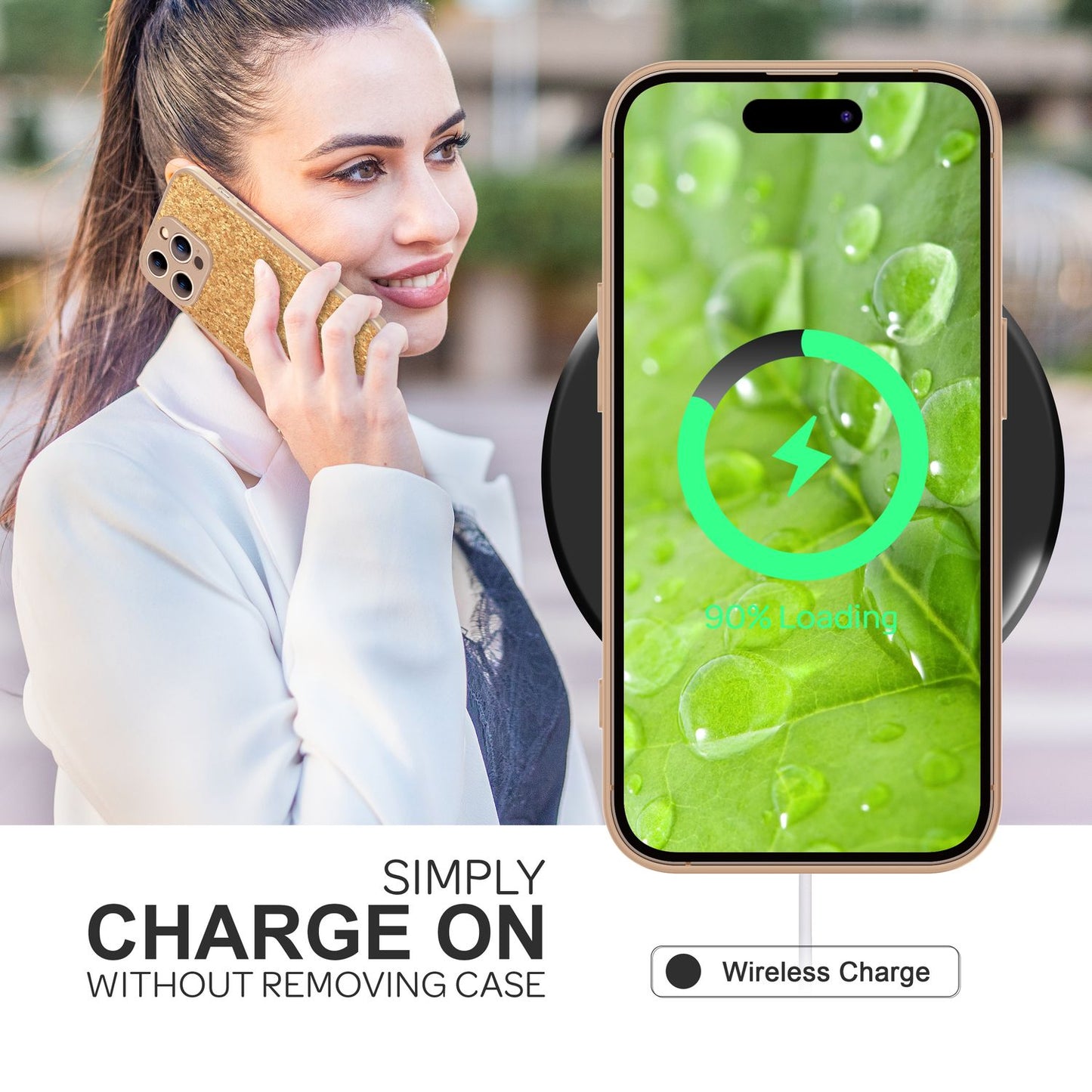 NALIA Schutzhülle mit Echt-Kork kompatibel mit iPhone 14 Pro Max Hülle, Natur-Kork Hellbraun Anti-Gelb Rutschfest Anti-Fingerabdruck, Harte Rückseite & Mattierter Silikon-Rand, Stoßfeste Handyhülle