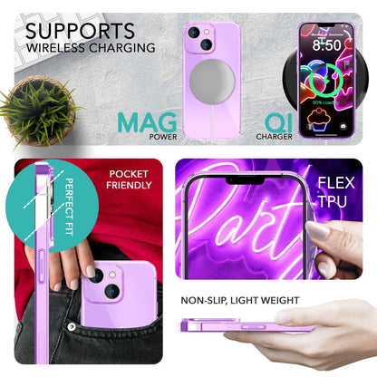 NALIA Neon Silikonhülle für iPhone 14 – Knallige Signal-Farbe & Linsenschutz – VIBE (Transparentes Case) – Marke aus Berlin