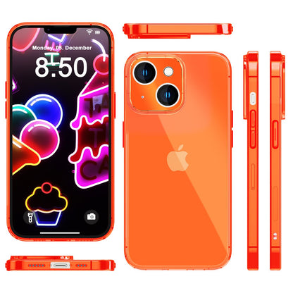 NALIA Neon Silikonhülle für iPhone 14 – Knallige Signal-Farbe & Linsenschutz – VIBE (Transparentes Case) – Marke aus Berlin