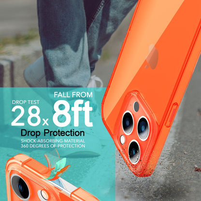 NALIA Neon Silikonhülle für iPhone 14 Pro – Knallige Signal-Farbe & Linsenschutz – VIBE (Transparentes Case) – Marke aus Berlin