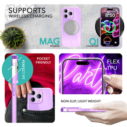 NALIA Neon Silikonhülle für iPhone 14 Pro – Knallige Signal-Farbe & Linsenschutz – VIBE (Transparentes Case) – Marke aus Berlin