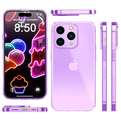 NALIA Neon Silikonhülle für iPhone 14 Pro – Knallige Signal-Farbe & Linsenschutz – VIBE (Transparentes Case) – Marke aus Berlin