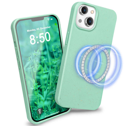 NALIA Handyhülle für iPhone 14 – MagSafe kompatibel & Weizenstroh-Mix – ECOFIT (Pflanzenbasiert, Rutschfest & Matt) – Marke aus Berlin