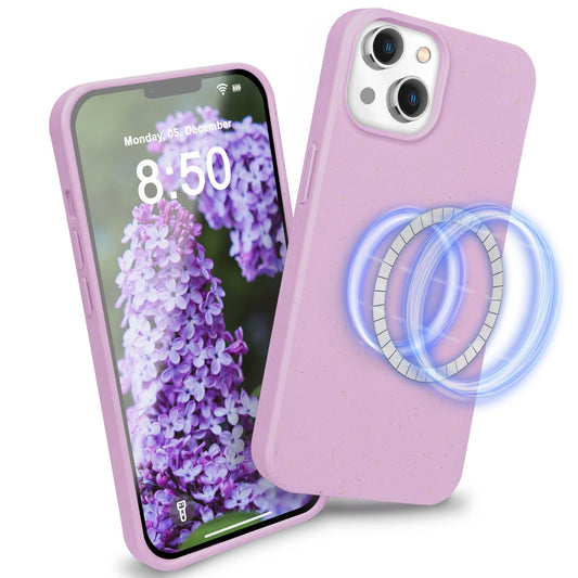 NALIA Handyhülle für iPhone 14 – MagSafe kompatibel & Weizenstroh-Mix – ECOFIT (Pflanzenbasiert, Rutschfest & Matt) – Marke aus Berlin
