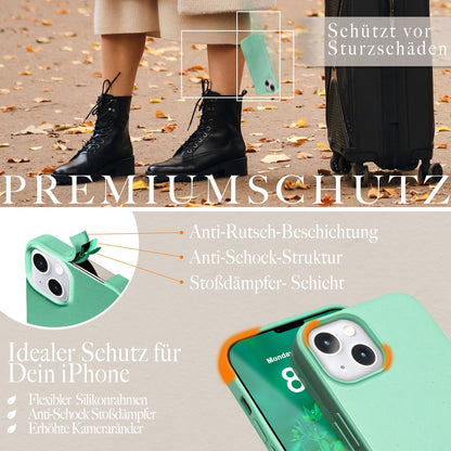 NALIA Handyhülle für iPhone 14 Plus – MagSafe kompatibel & Weizenstroh-Mix – ECOFIT (Pflanzenbasiert, Rutschfest & Matt) – Marke aus Berlin