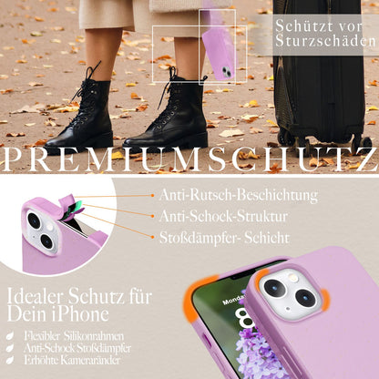 NALIA Handyhülle für iPhone 14 Plus – MagSafe kompatibel & Weizenstroh-Mix – ECOFIT (Pflanzenbasiert, Rutschfest & Matt) – Marke aus Berlin