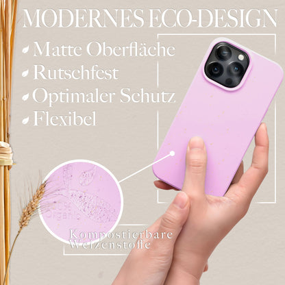 NALIA Handyhülle für iPhone 14 Pro – MagSafe kompatibel & Weizenstroh-Mix – ECOFIT (Pflanzenbasiert, Rutschfest & Matt) – Marke aus Berlin