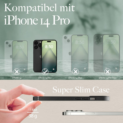 NALIA Handyhülle für iPhone 14 Pro – MagSafe kompatibel & Weizenstroh-Mix – ECOFIT (Pflanzenbasiert, Rutschfest & Matt) – Marke aus Berlin