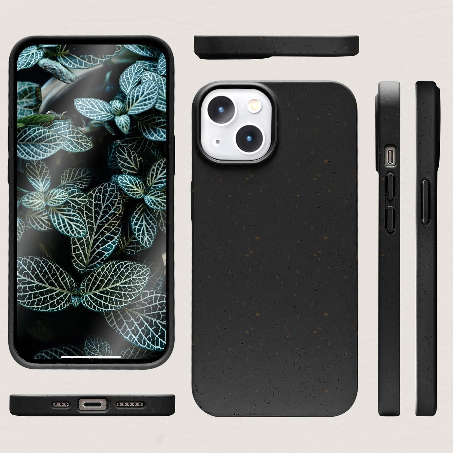 NALIA Handyhülle für iPhone 14 – Weizenstroh Case (Pflanzenbasiert) – BIOVERA – Matt & Stoßfest (Vegan) – Marke aus Berlin