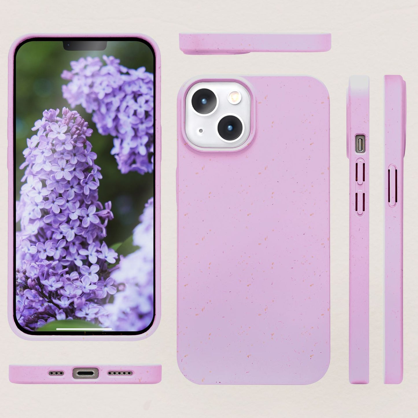 NALIA Handyhülle für iPhone 14 – Weizenstroh Case (Pflanzenbasiert) – BIOVERA – Matt & Stoßfest (Vegan) – Marke aus Berlin