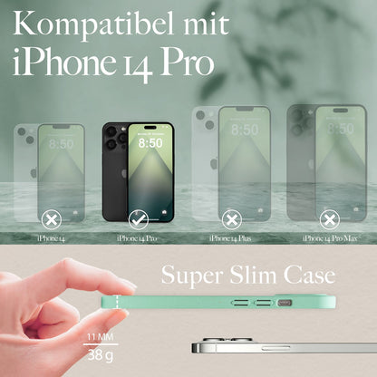 NALIA Handyhülle für iPhone 14 Pro – Weizenstroh Case (Pflanzenbasiert) – BIOVERA – Matt & Stoßfest (Vegan) – Marke aus Berlin