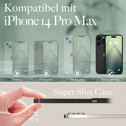 NALIA Handyhülle für iPhone 14 Pro Max – Weizenstroh Case (Pflanzenbasiert) – BIOVERA – Matt & Stoßfest (Vegan) – Marke aus Berlin