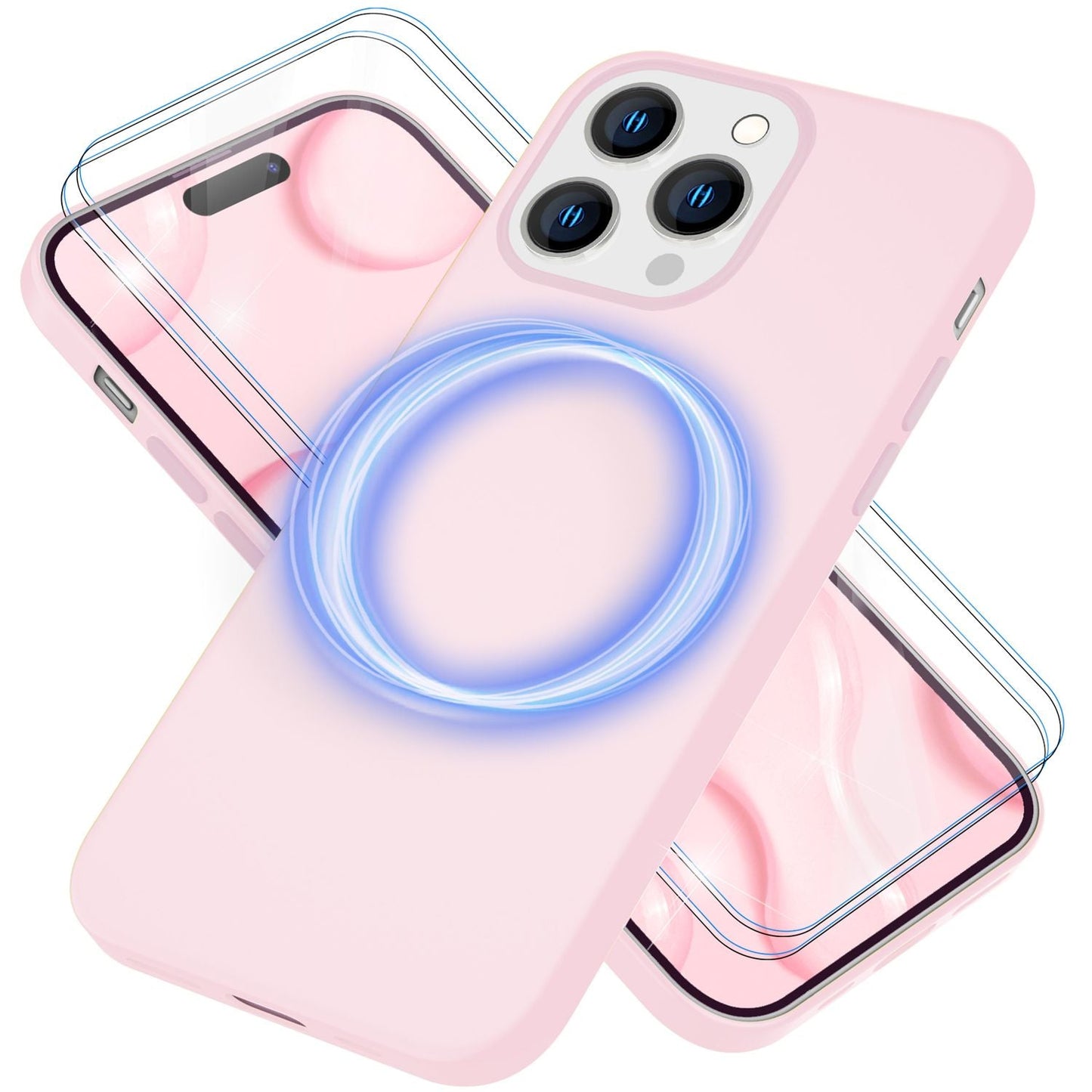 NALIA Magnet Silikonhülle für iPhone 14 Pro – MagSafe kompatibel & Liquid Silicone – SLIQ (Soft-Touch Schutz & Mikrofaser Innen) – Marke aus Berlin