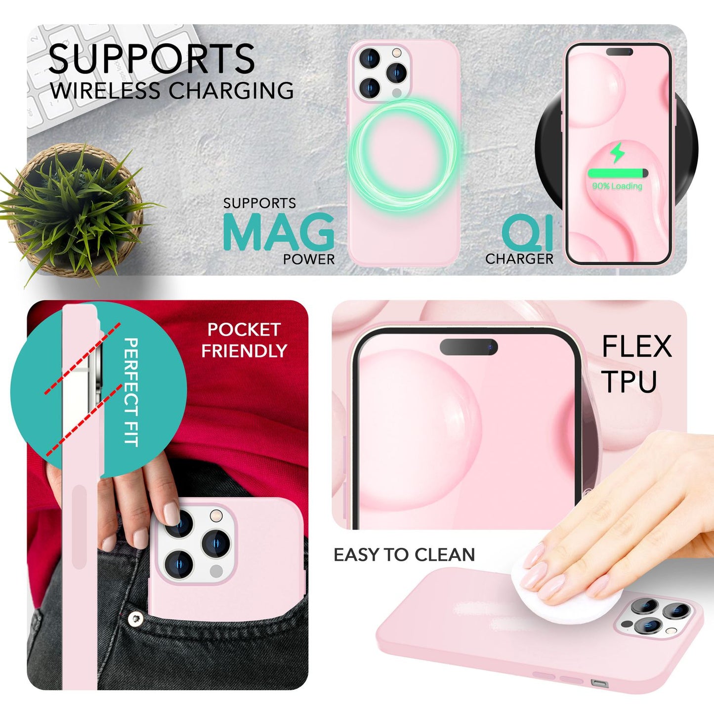NALIA Magnet Silikonhülle für iPhone 14 Pro – MagSafe kompatibel & Liquid Silicone – SLIQ (Soft-Touch Schutz & Mikrofaser Innen) – Marke aus Berlin