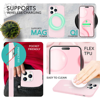 NALIA Magnet Silikonhülle für iPhone 14 Pro – MagSafe kompatibel & Liquid Silicone – SLIQ (Soft-Touch Schutz & Mikrofaser Innen) – Marke aus Berlin