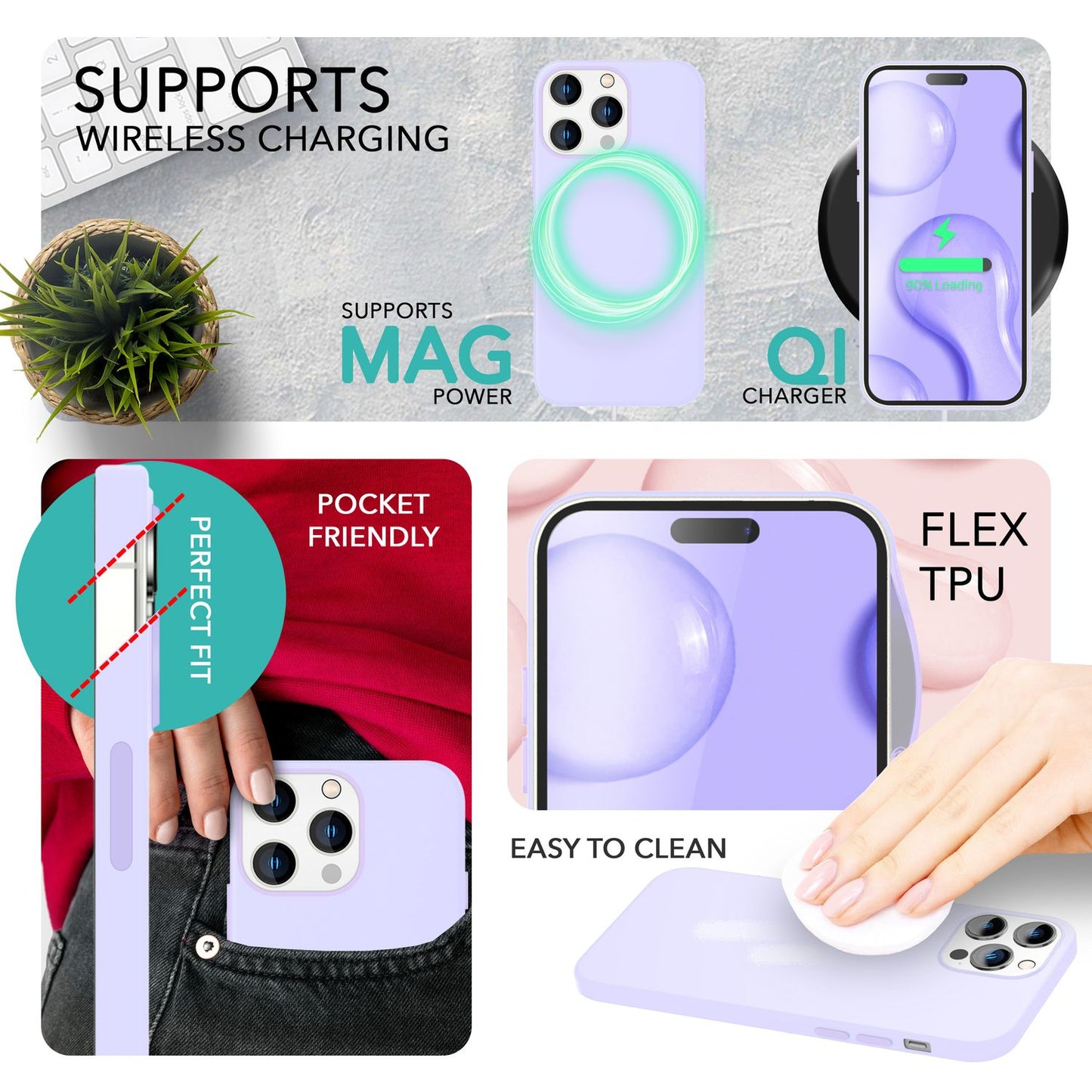 NALIA Magnet Silikonhülle für iPhone 14 Pro – MagSafe kompatibel & Liquid Silicone – SLIQ (Soft-Touch Schutz & Mikrofaser Innen) – Marke aus Berlin